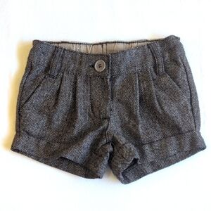next uk brown metallic tweed pleated rolled hem dress shorts 3T toddler girls